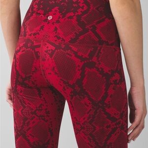 lululemon athletica Red Snake-Print High-Rise Leggings